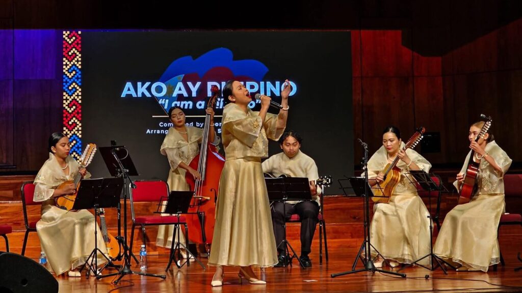A snapshot of Musiko FIlipino Rondalla performing "Ako ay Filipino"